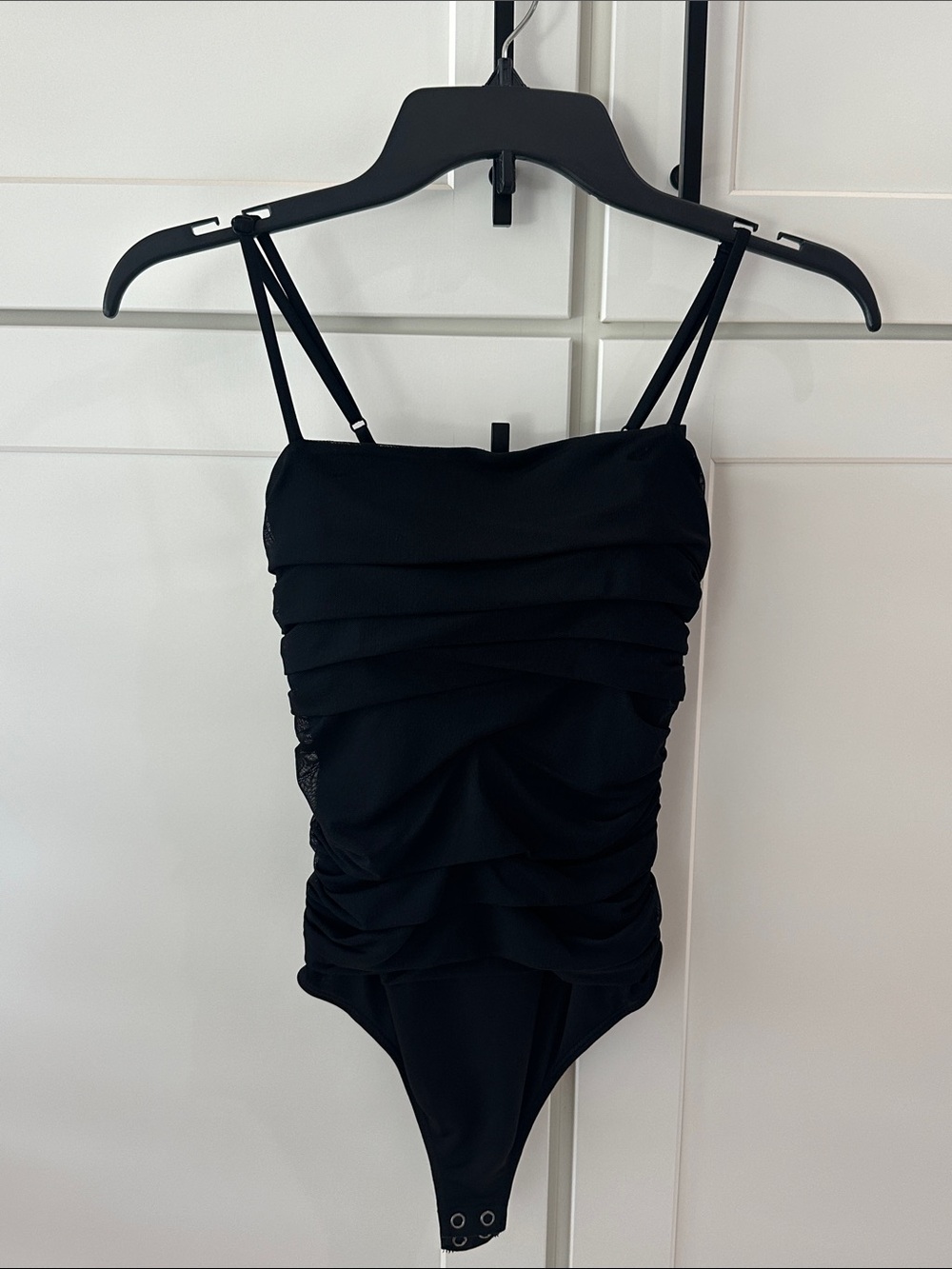 Express Black Ruched One-Piece Bodysuit for Kids